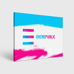 Холст прямоугольный OneRepublic neon gradient style: надпись и символ, цвет: 3D-принт