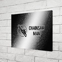 Холст прямоугольный Chainsaw Man glitch на светлом фоне: надпись и сим, цвет: 3D-принт — фото 2