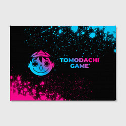 Холст прямоугольный Tomodachi Game - neon gradient: надпись и символ, цвет: 3D-принт — фото 2
