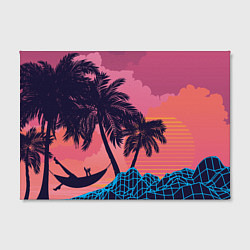 Холст прямоугольный Человек отдыхает в гамаке под пальмами, цвет: 3D-принт — фото 2