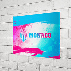 Холст прямоугольный Monaco neon gradient style: надпись и символ, цвет: 3D-принт — фото 2