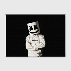 Холст прямоугольный Marshmello на чёрном фоне, цвет: 3D-принт — фото 2