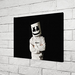 Холст прямоугольный Marshmello на чёрном фоне, цвет: 3D-принт — фото 2