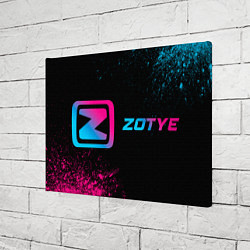 Холст прямоугольный Zotye - neon gradient: надпись и символ, цвет: 3D-принт — фото 2