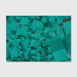 Холст прямоугольный Абстрактные сине-зелёные кубы, цвет: 3D-принт — фото 2