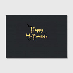 Холст прямоугольный Happy Halloween надпись с летучими мышами, цвет: 3D-принт — фото 2
