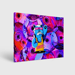 Холст прямоугольный DJ Scratchy in pink glasses, цвет: 3D-принт