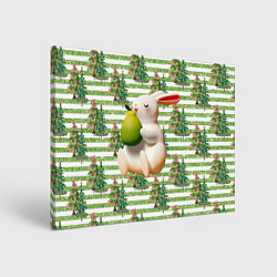 Холст прямоугольный Кролик с грушей, цвет: 3D-принт