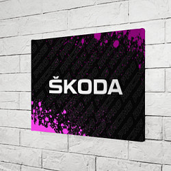 Холст прямоугольный Skoda pro racing: надпись и символ, цвет: 3D-принт — фото 2