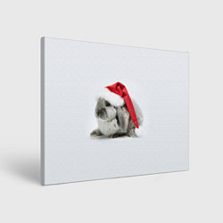 Холст прямоугольный Рождественский кролик - 2023, цвет: 3D-принт