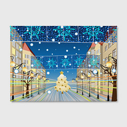 Холст прямоугольный Новогоднее настроение - ночной город, цвет: 3D-принт — фото 2