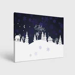 Холст прямоугольный С новым годом! минимализм, цвет: 3D-принт