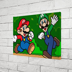 Холст прямоугольный Luigi & Mario, цвет: 3D-принт — фото 2