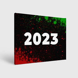 Холст прямоугольный 2023 - год Кролика на темном, цвет: 3D-принт