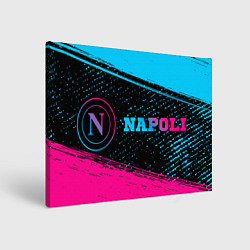 Холст прямоугольный Napoli - neon gradient: надпись и символ, цвет: 3D-принт