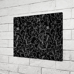 Холст прямоугольный Нежные цветы - лилии: черно белыи, цвет: 3D-принт — фото 2