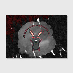 Холст прямоугольный Черный кролик орет как сумасшедший, цвет: 3D-принт — фото 2