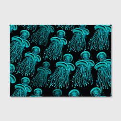 Холст прямоугольный Неоновые медузы, цвет: 3D-принт — фото 2