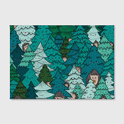 Холст прямоугольный Ежи в еловом лесу, цвет: 3D-принт — фото 2