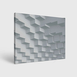 Холст прямоугольный Серое множество объёмных блоков, цвет: 3D-принт