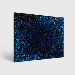 Холст прямоугольный Неоновый синий блеск на черном фоне, цвет: 3D-принт