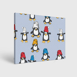 Холст прямоугольный Смешные пингвины, цвет: 3D-принт