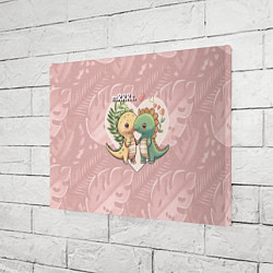 Холст прямоугольный Миссис и Мистр Влюбленные динозавры, цвет: 3D-принт — фото 2