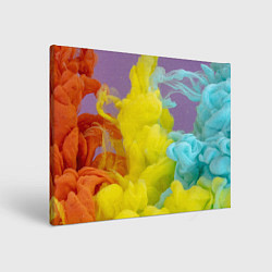 Холст прямоугольный Абстрактные разноцветные объёмные дымы, цвет: 3D-принт
