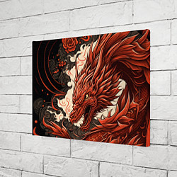 Холст прямоугольный Японский краcный дракон, цвет: 3D-принт — фото 2