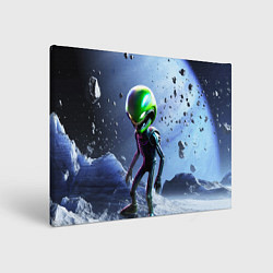 Холст прямоугольный Alien during a space storm, цвет: 3D-принт