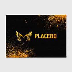 Холст прямоугольный Placebo - gold gradient: надпись и символ, цвет: 3D-принт — фото 2