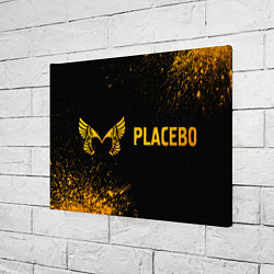 Холст прямоугольный Placebo - gold gradient: надпись и символ, цвет: 3D-принт — фото 2