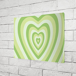 Холст прямоугольный Зеленые сердца - индикид паттерн, цвет: 3D-принт — фото 2
