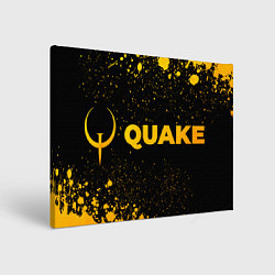 Холст прямоугольный Quake - gold gradient: надпись и символ, цвет: 3D-принт
