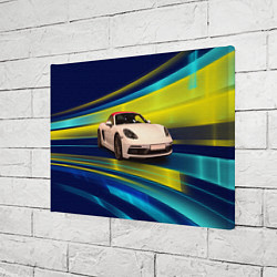 Холст прямоугольный Спорткар Porsche в движении, цвет: 3D-принт — фото 2