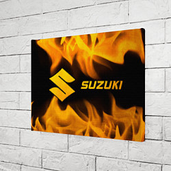 Холст прямоугольный Suzuki - gold gradient: надпись и символ, цвет: 3D-принт — фото 2