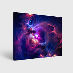 Картина прямоугольная Небула в космосе в фиолетовых тонах - нейронная се