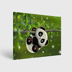 Холст прямоугольный Панда на дереве отдыхает, цвет: 3D-принт