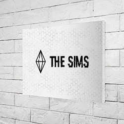 Холст прямоугольный The Sims glitch на светлом фоне: надпись и символ, цвет: 3D-принт — фото 2