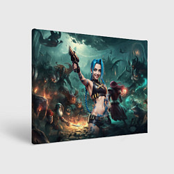 Холст прямоугольный Arcane league of legends Jinx с пистолетом, цвет: 3D-принт