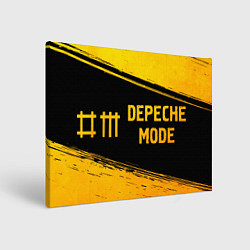 Холст прямоугольный Depeche Mode - gold gradient: надпись и символ, цвет: 3D-принт