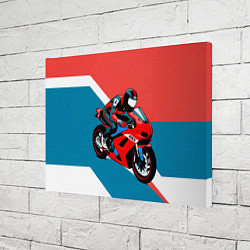 Холст прямоугольный Нарисованный мотоциклист, цвет: 3D-принт — фото 2