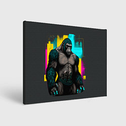 Холст прямоугольный Киберпанк-горилла, цвет: 3D-принт