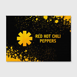 Холст прямоугольный Red Hot Chili Peppers - gold gradient: надпись и с, цвет: 3D-принт — фото 2