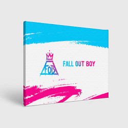 Холст прямоугольный Fall Out Boy neon gradient style: надпись и символ, цвет: 3D-принт