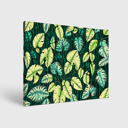 Холст прямоугольный Листья узор тропический, цвет: 3D-принт