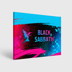 Картина прямоугольная Black Sabbath - neon gradient: надпись и символ