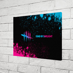 Холст прямоугольный Dead by Daylight - neon gradient: надпись и символ, цвет: 3D-принт — фото 2