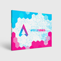 Холст прямоугольный Apex Legends neon gradient style: надпись и символ, цвет: 3D-принт