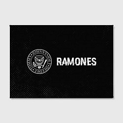 Холст прямоугольный Ramones glitch на темном фоне: надпись и символ, цвет: 3D-принт — фото 2